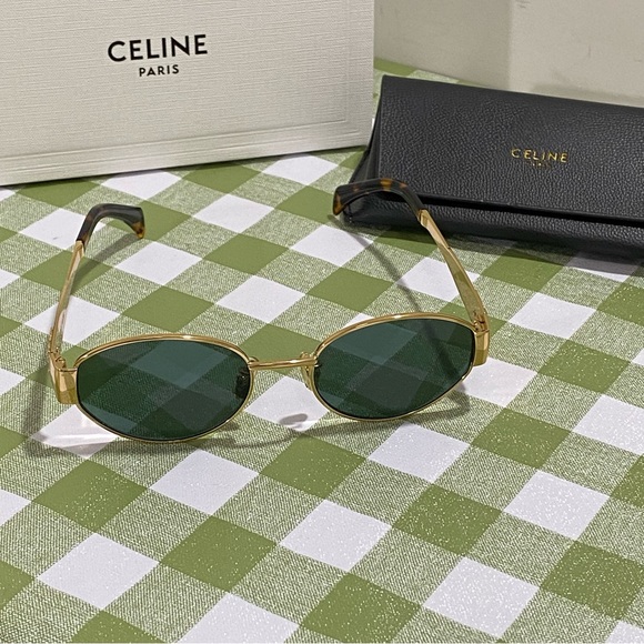 Celine Gold Frame Sunglasses with Dark Lenses - Picture 4 of 5